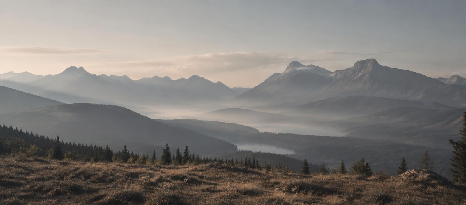 Paysage de montagnes du Montana au petit matin